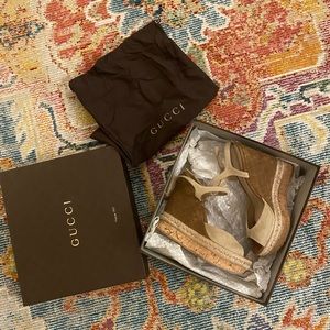 Gucci 'Hollie' Wedge Sandal, Cream